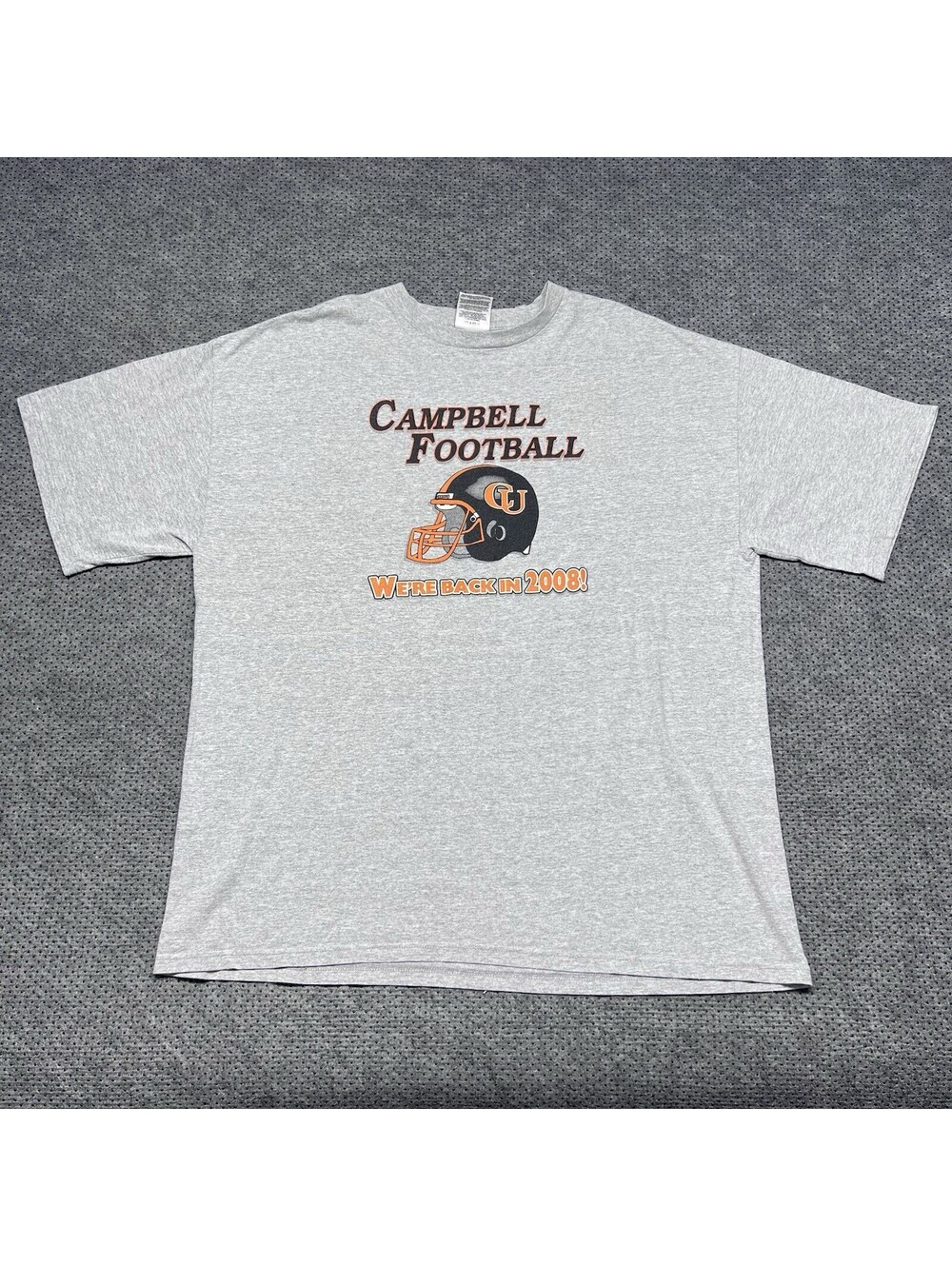 Vintage University Of Campbell Camels Football T-Shirt XL ADIDAS RARE MENS GRAY